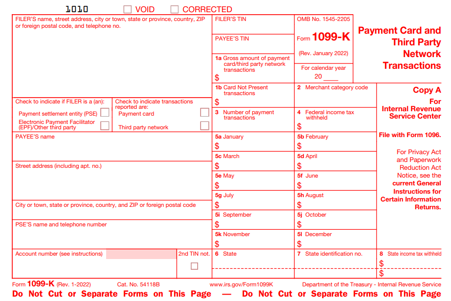 File IRS Form 1099K Online for 2022 Form 1099 k 2022